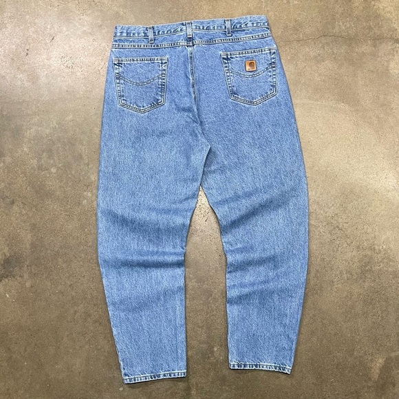 Vintage Carhartt 90s Relaxed Fit Jeans Blue Denim Workwear - Picture 1 of 9